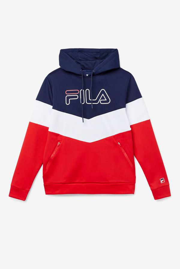 Blusa Moletom Capuz Fila Homem Azul Marinho/Vermelhas/Branco - Fila Gerado Tech Portugal Lisboa,IJYQ